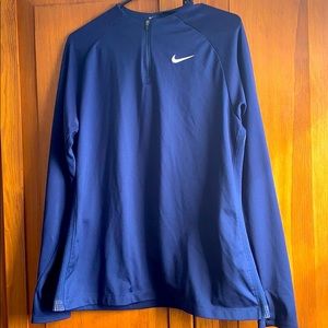 Nike navy blue quarter zip running top